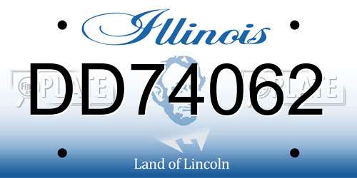 DD74062 Illinois License Plate