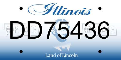 DD75436 Illinois License Plate