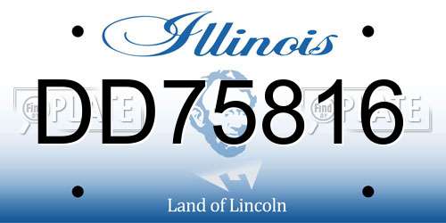 DD75816 Illinois License Plate