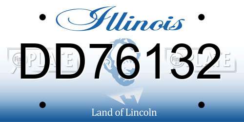 DD76132 Illinois License Plate