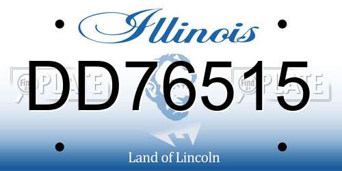 DD76515 Illinois License Plate