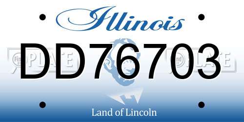 DD76703 Illinois License Plate
