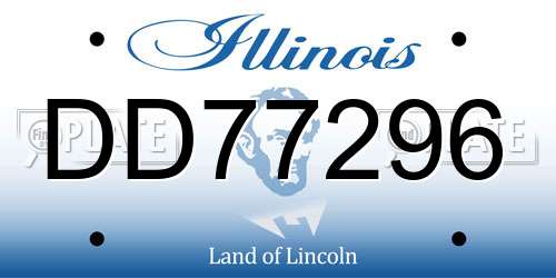 DD77296 Illinois License Plate