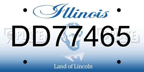 DD77465 Illinois License Plate