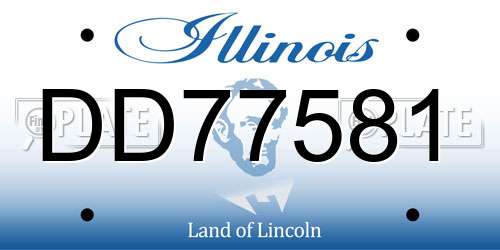 DD77581 Illinois License Plate