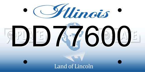 DD77600 Illinois License Plate