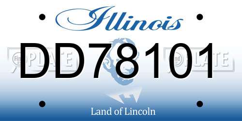 DD78101 Illinois License Plate