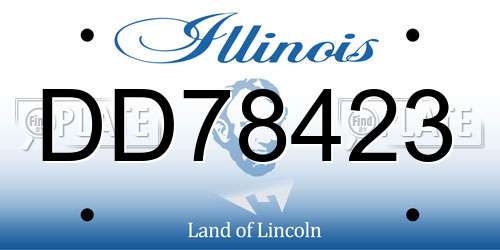DD78423 Illinois License Plate