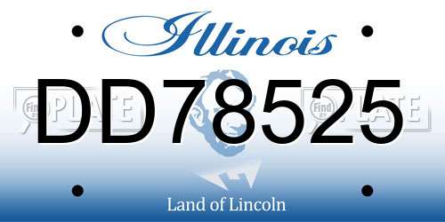 DD78525 Illinois License Plate