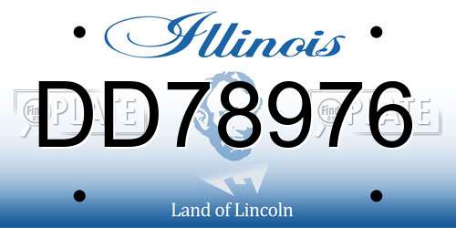 DD78976 Illinois License Plate