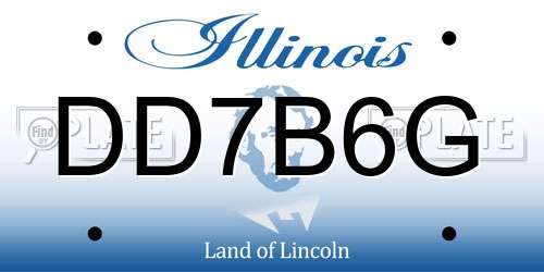 DD7B6G Illinois License Plate