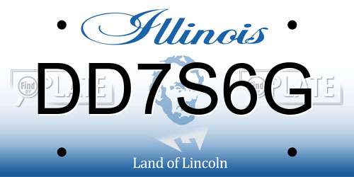 DD7S6G Illinois License Plate