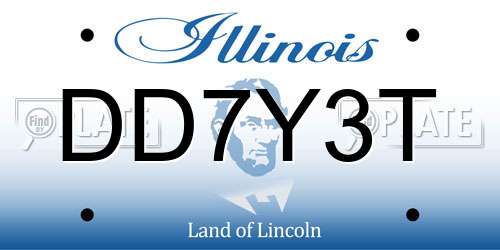 DD7Y3T Illinois License Plate