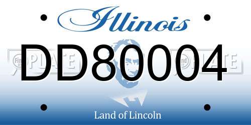 DD80004 Illinois License Plate
