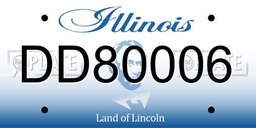 DD80006 Illinois License Plate
