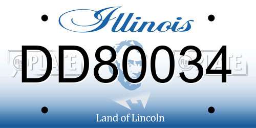 DD80034 Illinois License Plate