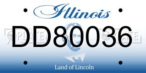 DD80036 Illinois License Plate