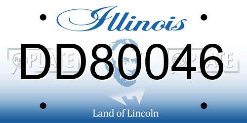 DD80046 Illinois License Plate
