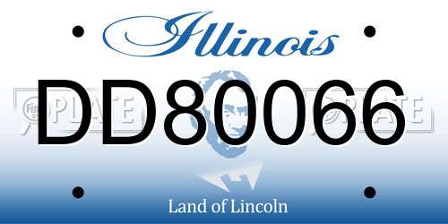 DD80066 Illinois License Plate