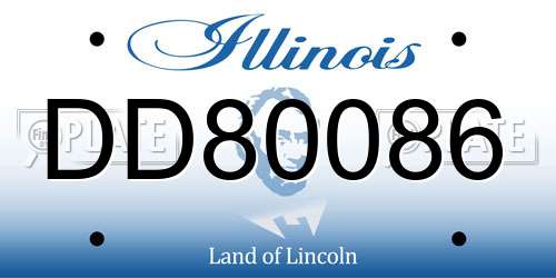 DD80086 Illinois License Plate