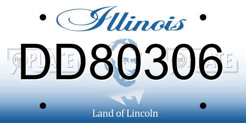 DD80306 Illinois License Plate