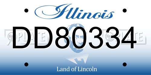 DD80334 Illinois License Plate