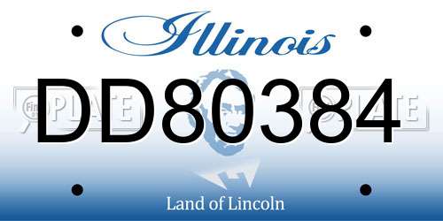 DD80384 Illinois License Plate