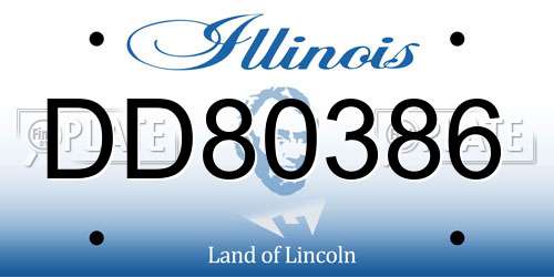 DD80386 Illinois License Plate