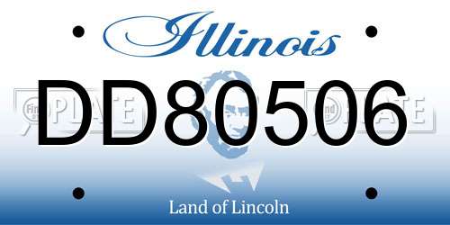 DD80506 Illinois License Plate