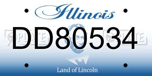 DD80534 Illinois License Plate