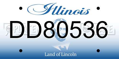 DD80536 Illinois License Plate