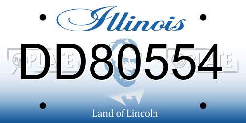 DD80554 Illinois License Plate