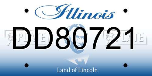 DD80721 Illinois License Plate