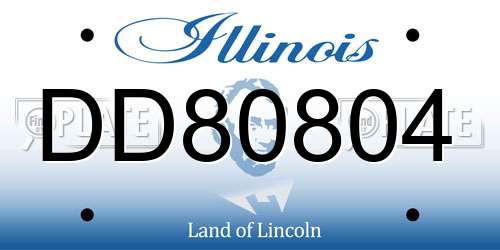 DD80804 Illinois License Plate