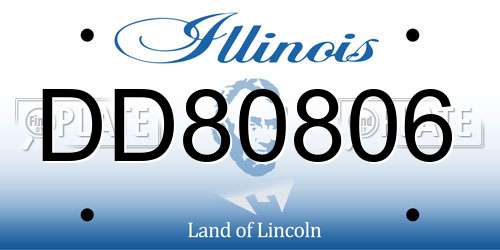 DD80806 Illinois License Plate