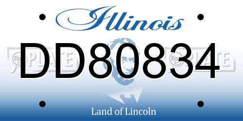 DD80834 Illinois License Plate