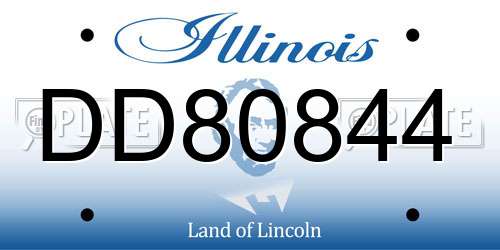 DD80844 Illinois License Plate
