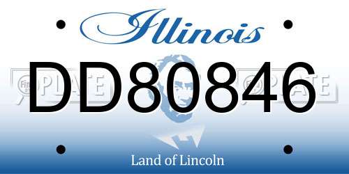 DD80846 Illinois License Plate