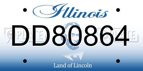 DD80864 Illinois License Plate