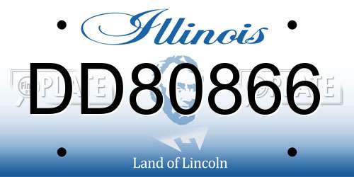DD80866 Illinois License Plate