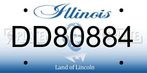 DD80884 Illinois License Plate