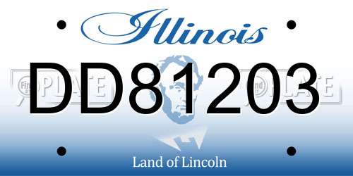 DD81203 Illinois License Plate