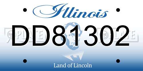 DD81302 Illinois License Plate