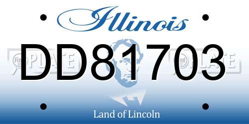 DD81703 Illinois License Plate