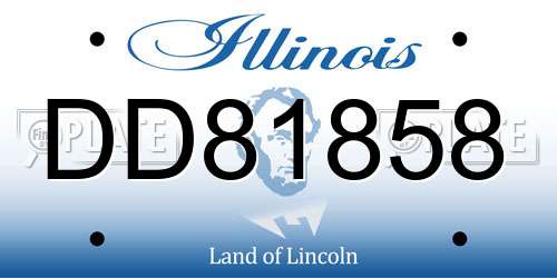 DD81858 Illinois License Plate