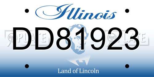 DD81923 Illinois License Plate