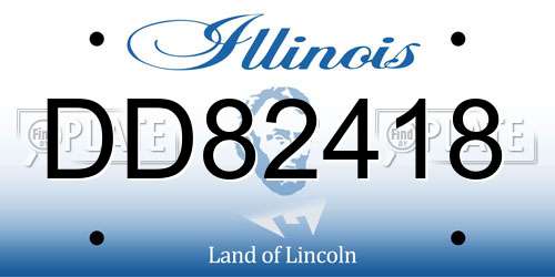 DD82418 Illinois License Plate