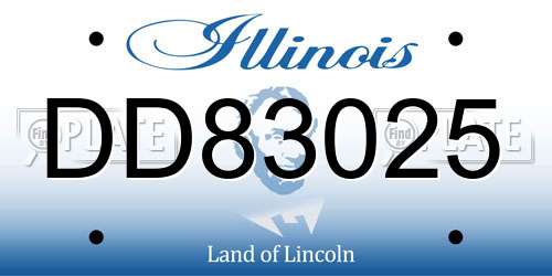 DD83025 Illinois License Plate