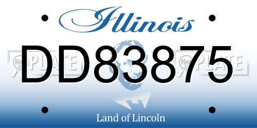 DD83875 Illinois License Plate