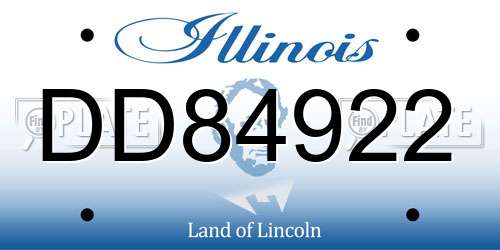 DD84922 Illinois License Plate